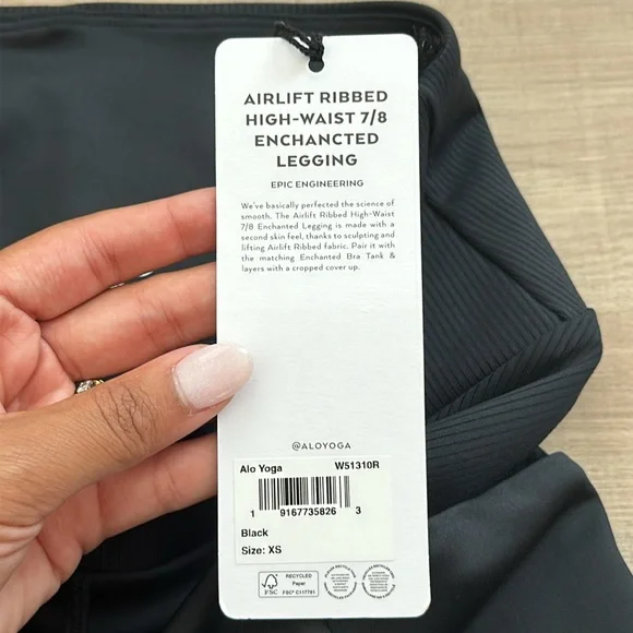 Alo Airlift Ribbed High-Waist Enchancted Legging - Picture 8 of 8